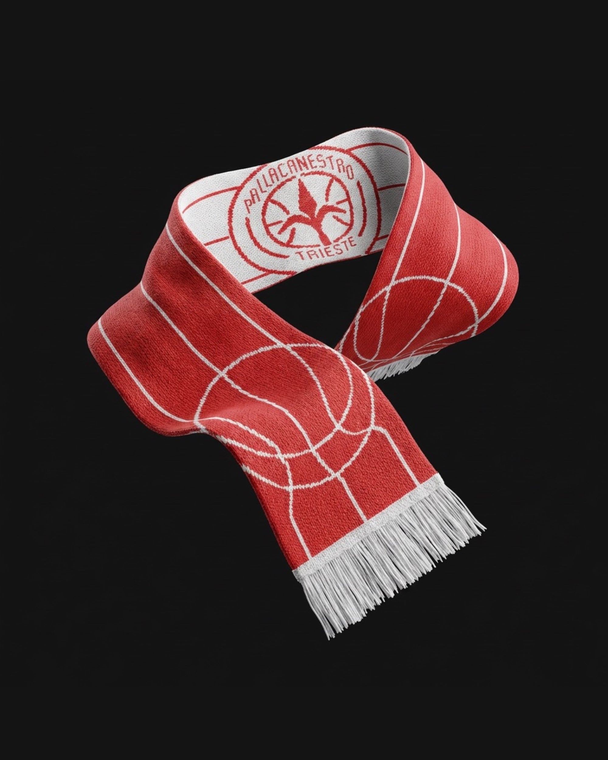 SCIARPA LANA PALLACANESTRO TRIESTE BIANCA E ROSSA