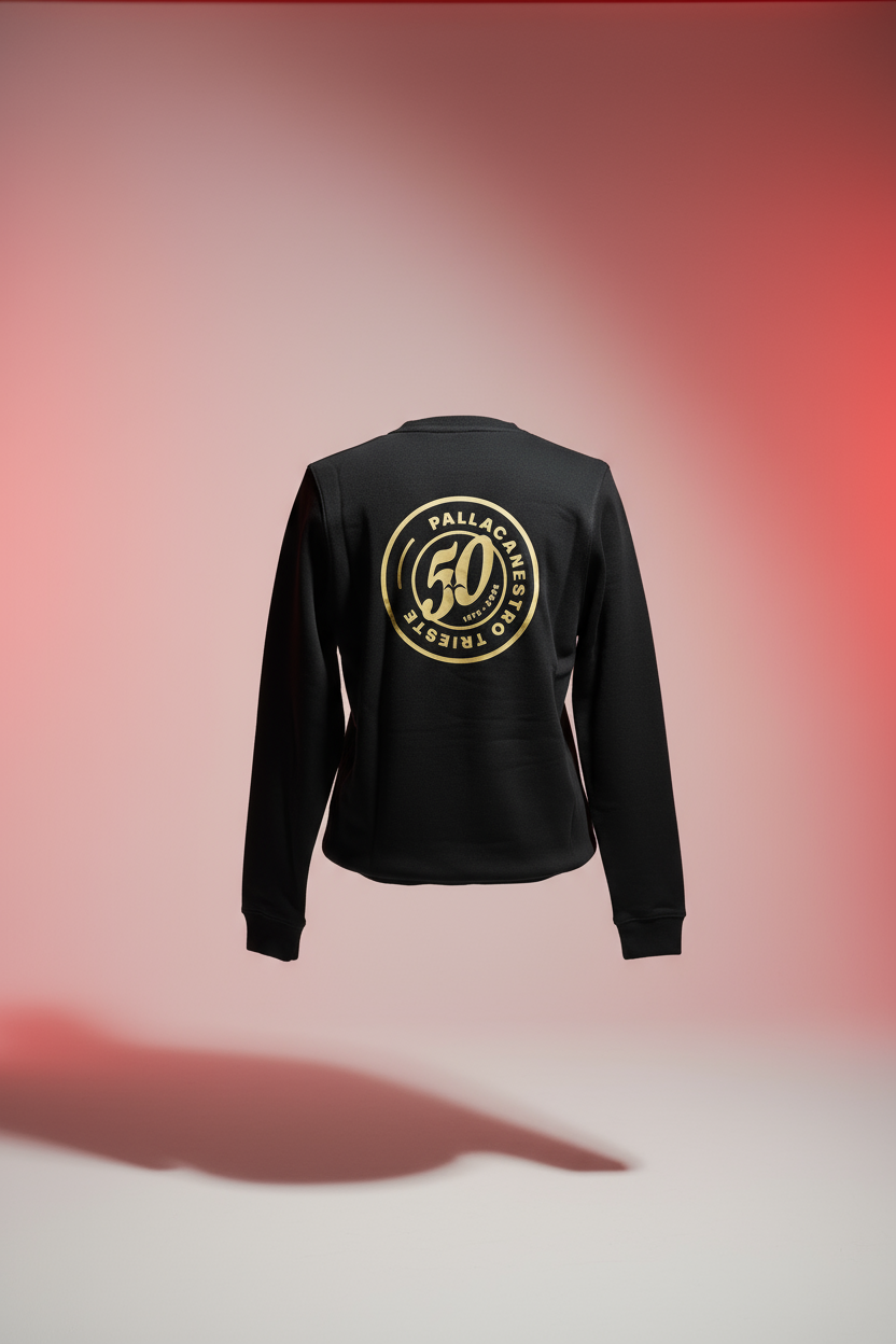 Felpa Nera NIKE ADULTS, girocollo  Trieste Stagione 25/26  Celebrativa 50