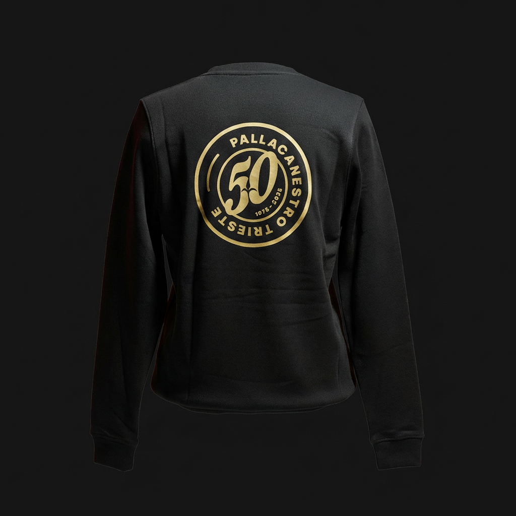 Felpa Nera NIKE ADULTS, girocollo  Trieste Stagione 25/26  Celebrativa 50