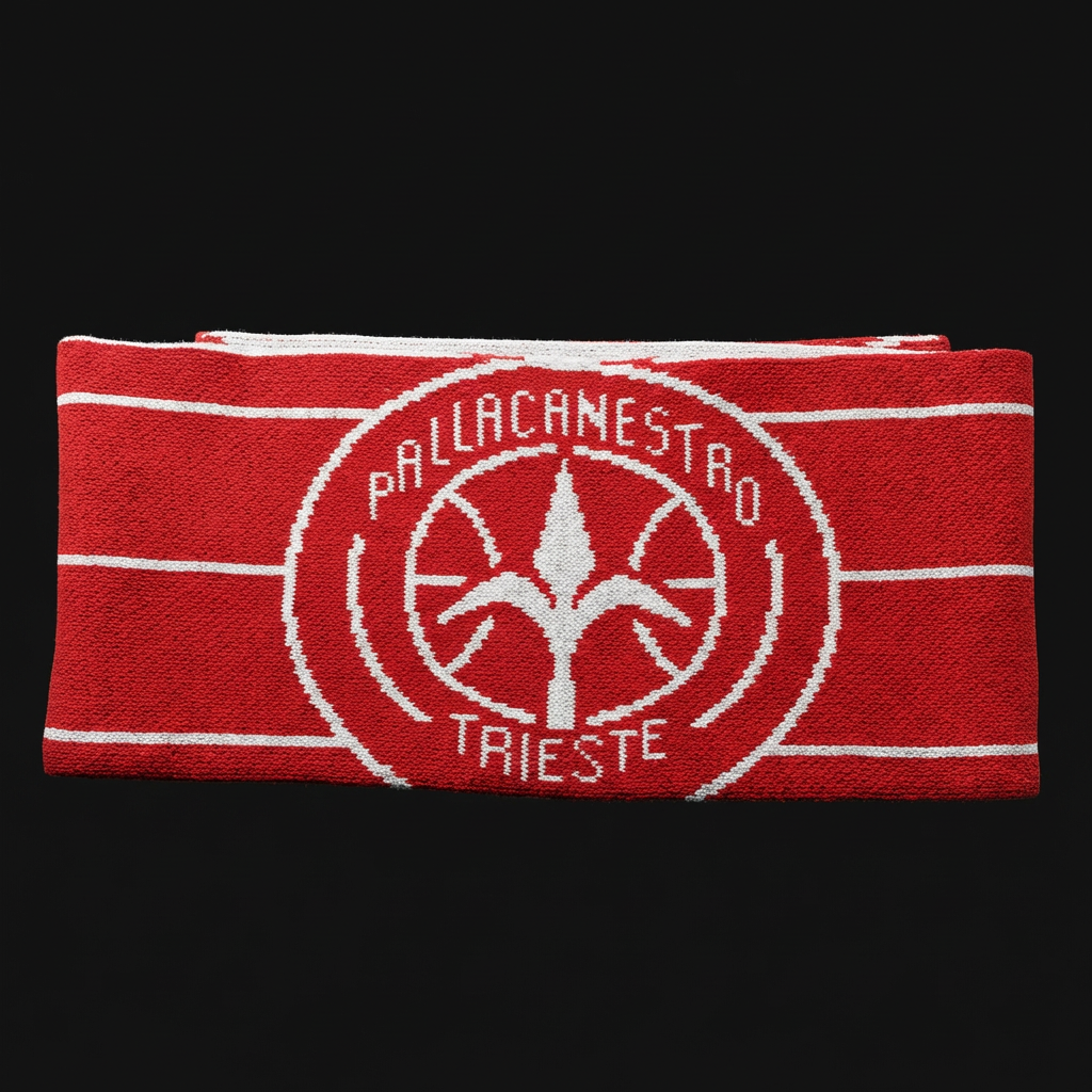 SCIARPA LANA PALLACANESTRO TRIESTE BIANCA E ROSSA