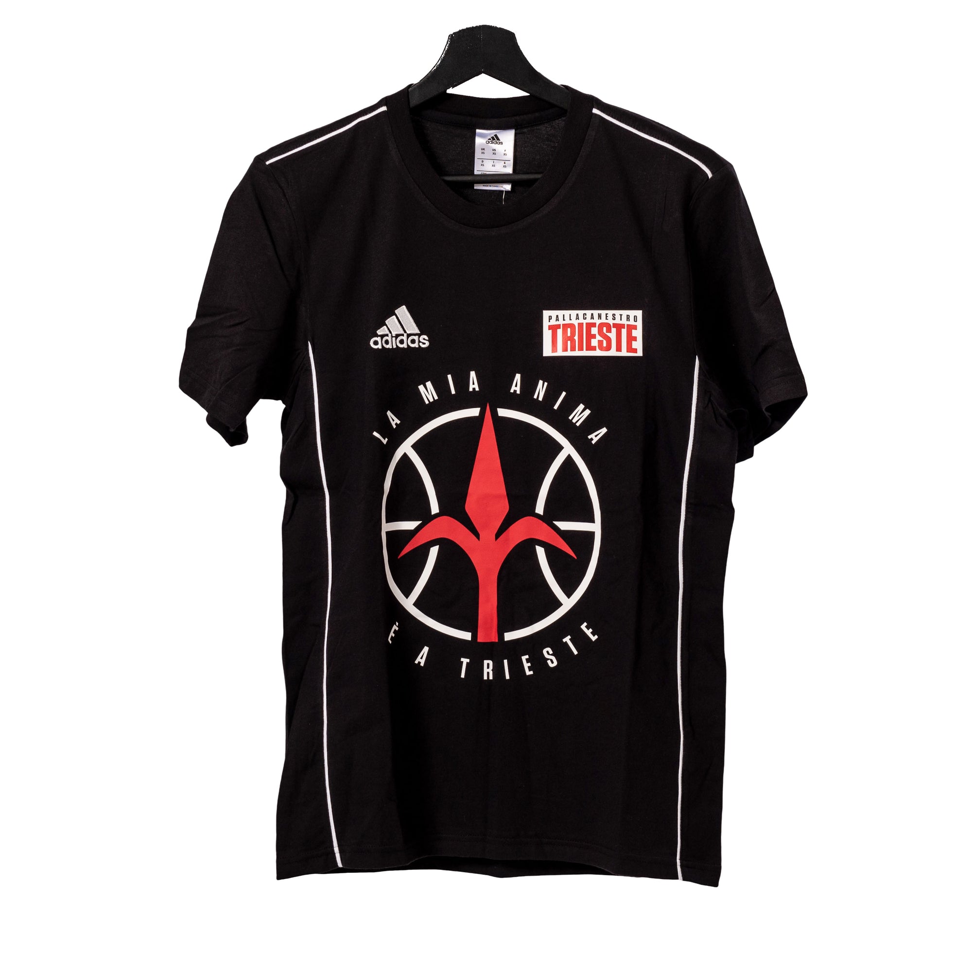 T-Shirt Nera "La mia anima è a Trieste" Adidas